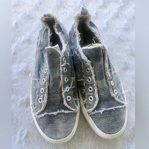 Corkys Frayed Denim Sneakers